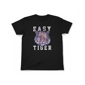 Black 'Easy Tiger' Graphic T-Shirt